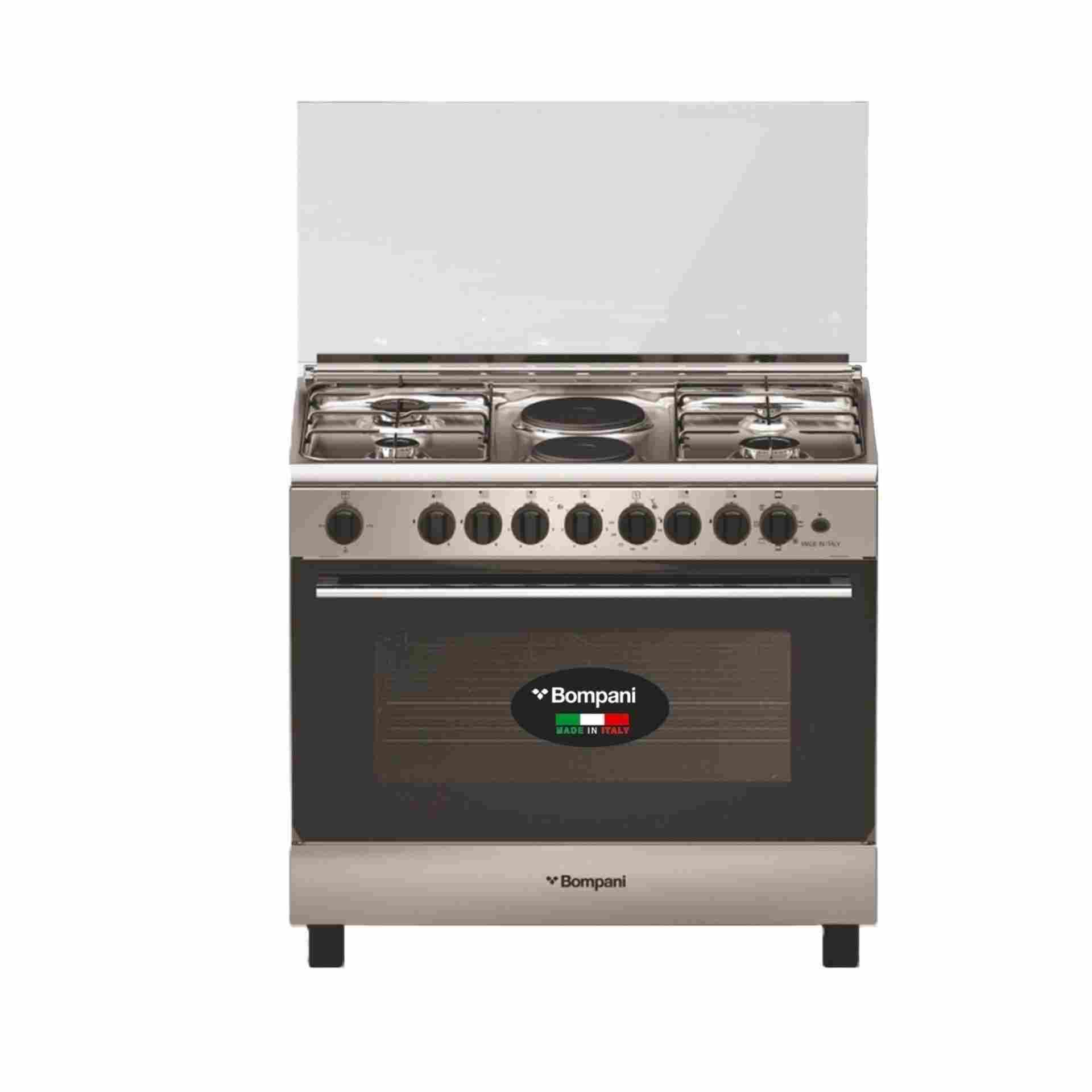 Bompani 90x60 Cooker | 4 Gas Burners + 2 Electric Plates | Crystal Finish | Made in Italy | BO683MK/L
