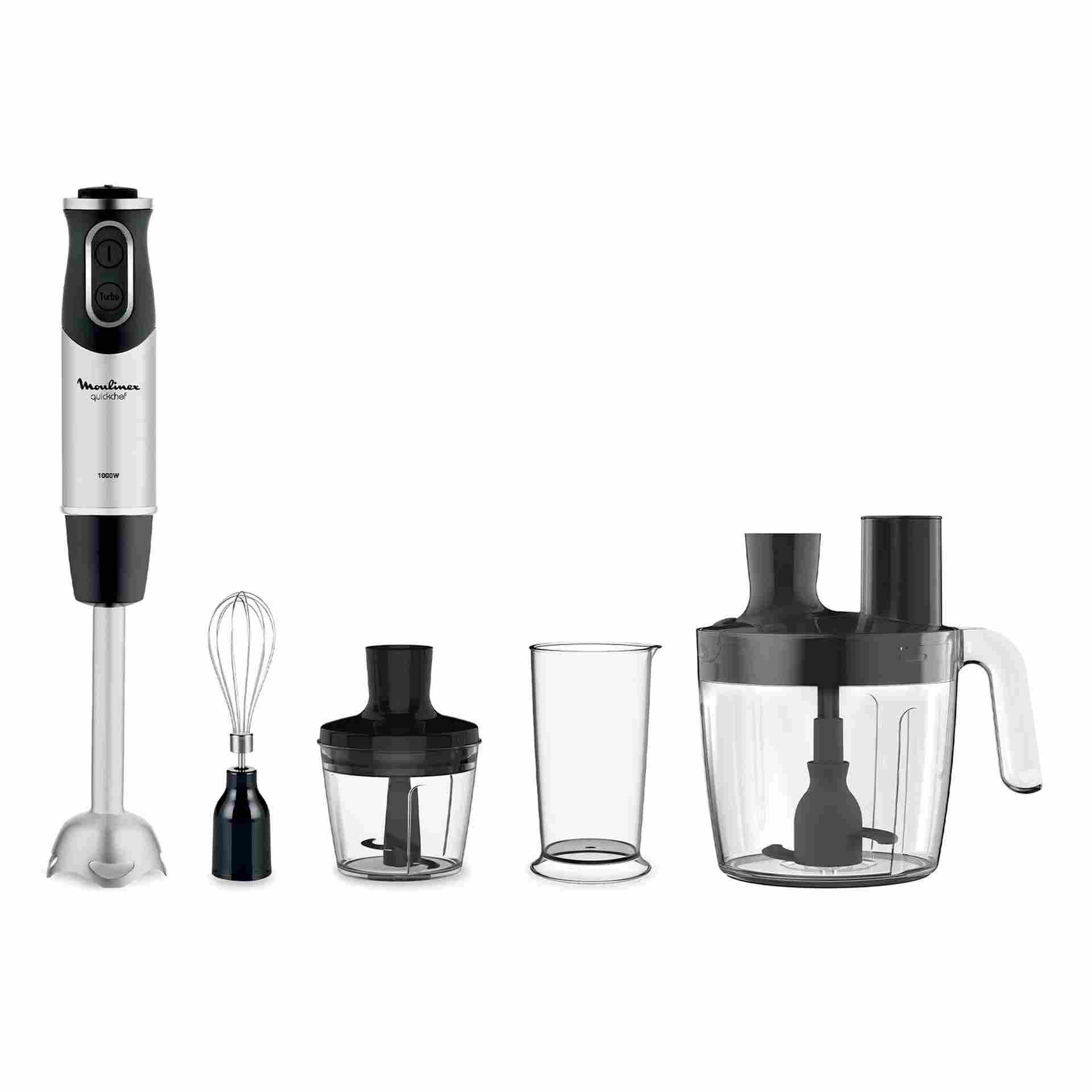 Moulinex Hand Blender DD65J827 | 1000W | 20 Speeds | Titanium Blades | Chopper Bowl + 4 Accessories