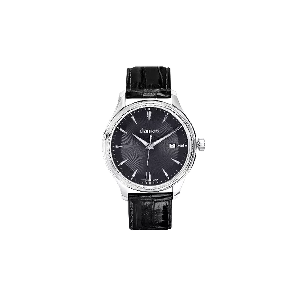 Damas Gents Quartz Watch DCL-Q42-WT-SS-111 | 42mm | Swiss Quartz | Black Dial | Stainless Steel