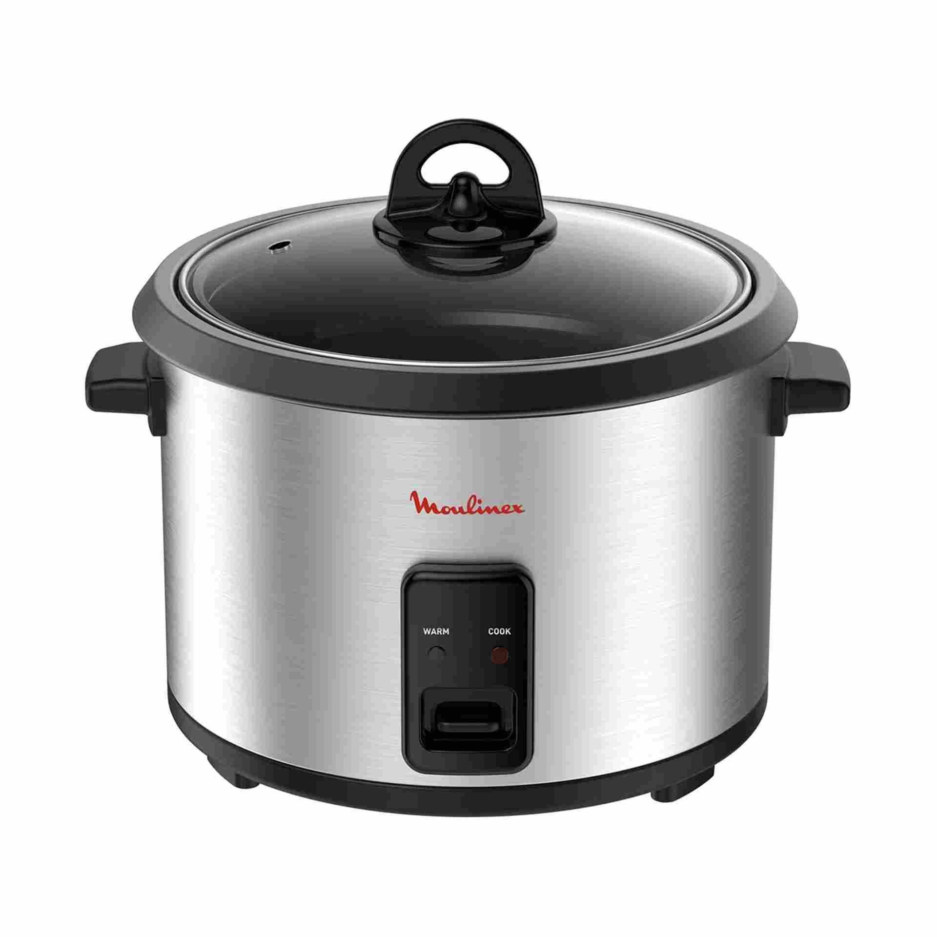 Moulinex Rice Cooker MK123D27 | 700W | 1.8L (10 Cups) | Non-Stick Removable Bowl | Glass Lid