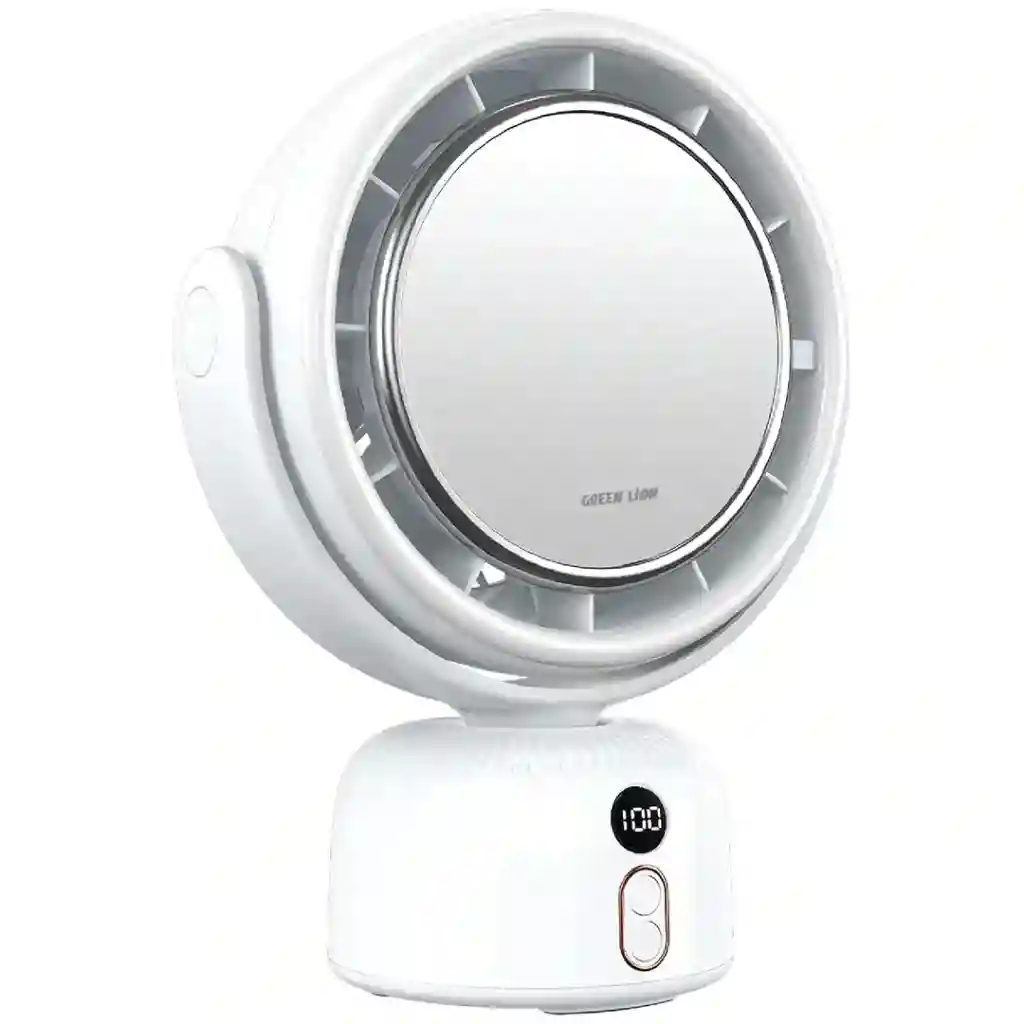 Green Lion Makeup Mirror Fan | LED Vanity Mirror with Cooling Fan