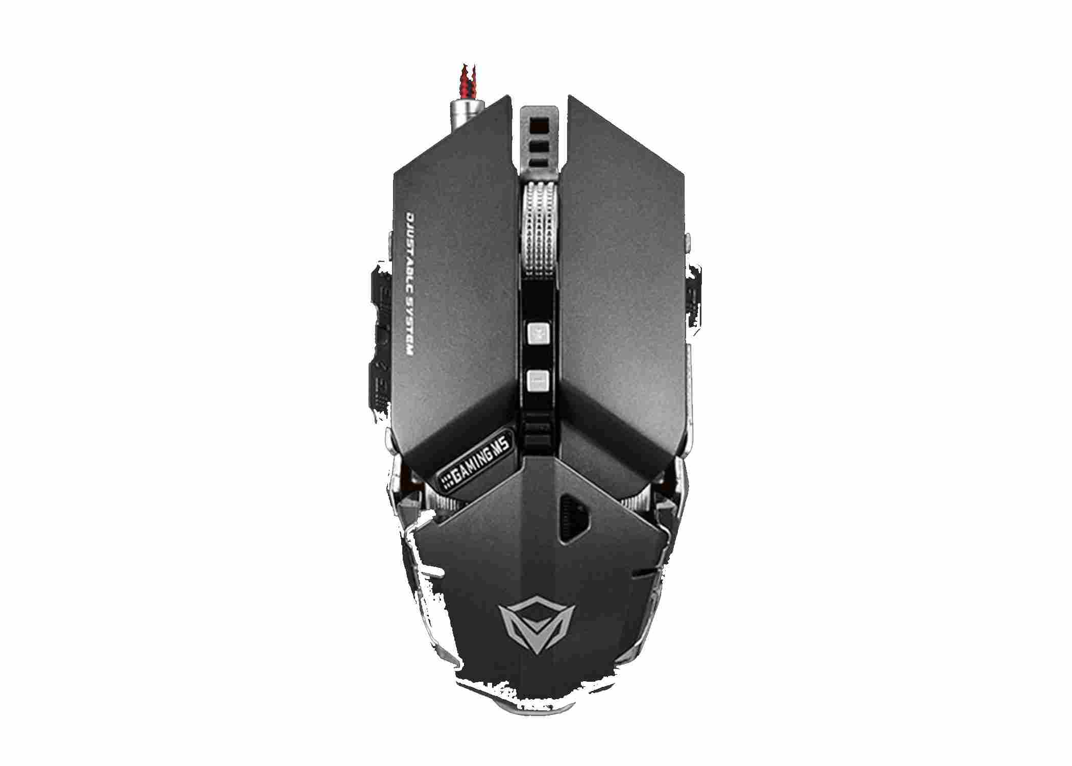 MeeTion MT-M985 Metal Mechanical Programmable Gaming Mouse – Gray/Red