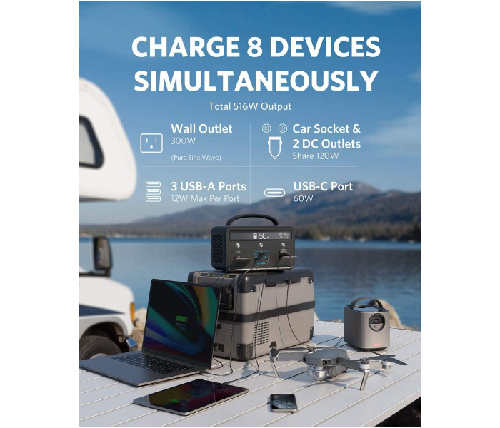 Anker PowerHouse II 400 Portable Power Station – 516W Output