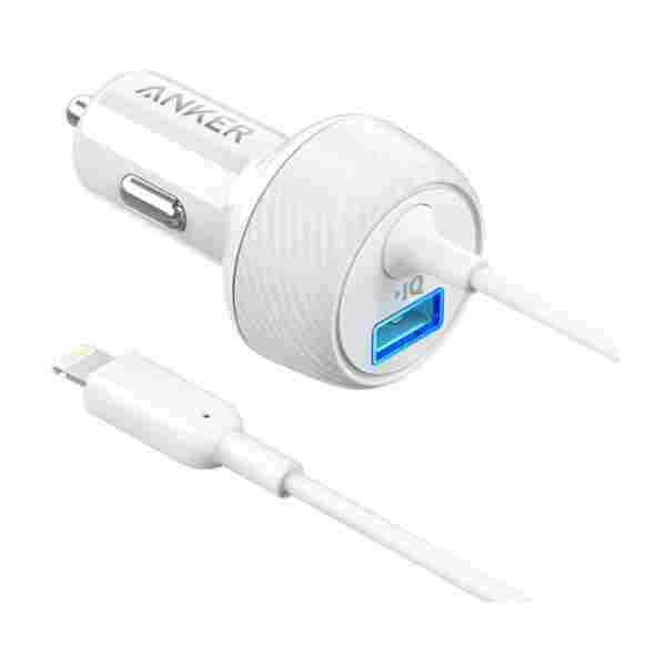 Anker PowerDrive 2 Elite Car Charger with Lightning Connector – White
