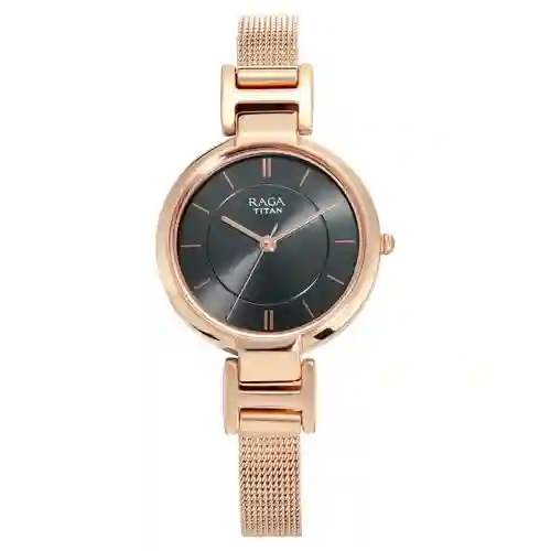 Titan Raga Viva Anthracite Dial Women’s Watch with Metal Strap