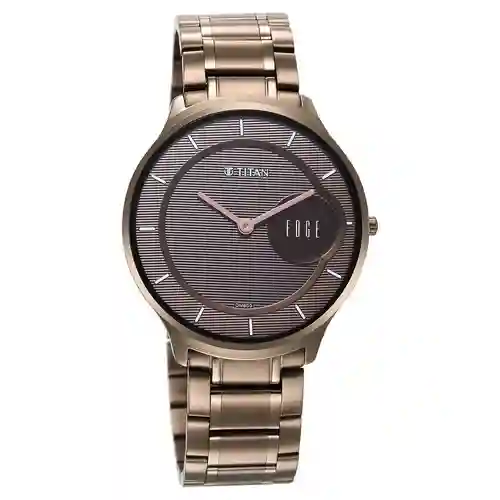 Titan Edge Baseline Blue Dial Analog Stainless Steel Strap Watch for Men