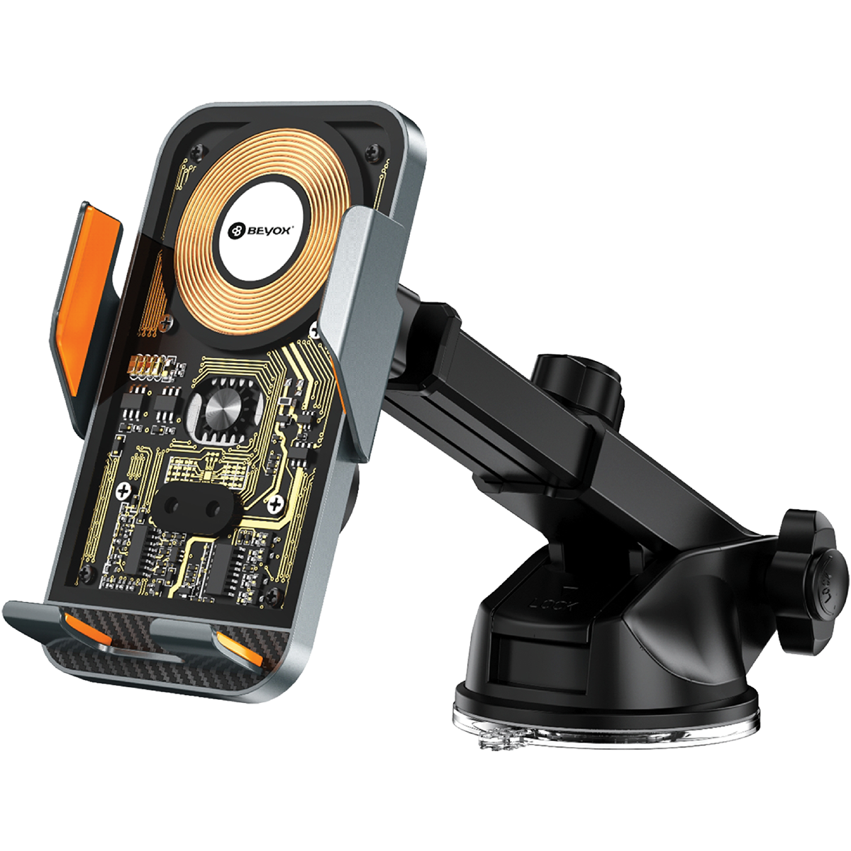 BEYOX BS-202 Wireless Car Stand – Fast Charging & Secure Mount