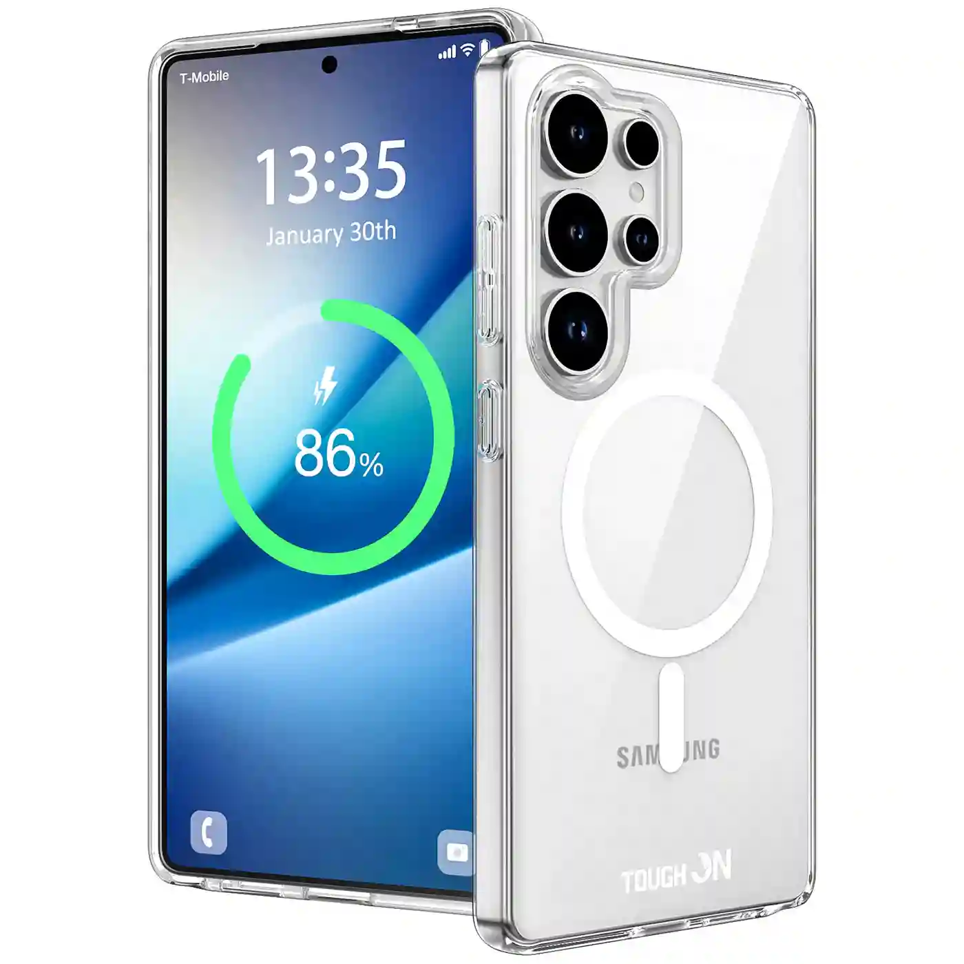 MagSafe Clear Case for Samsung S25 Ultra – Transparent Shockproof Magnetic Back Cover