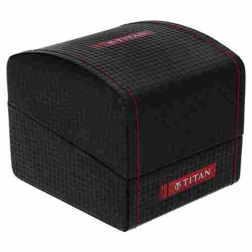 Titan Workwear Black Dial Dual Time Leather Strap Watch for Men | Elegant Dual Time Office Watch