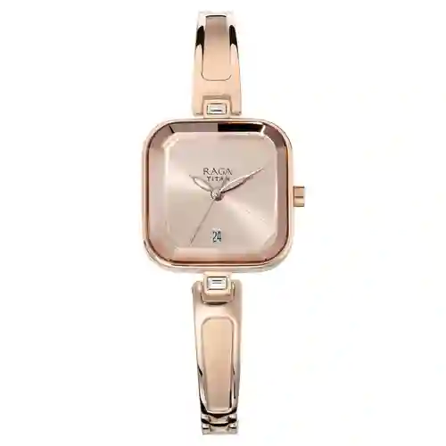 Titan Raga Viva Rose Gold Dial Women Watch With Metal Strap | Elegant Women’s Fashion Watch