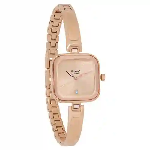 Titan Raga Viva Rose Gold Dial Women Watch With Metal Strap | Elegant Women’s Fashion Watch