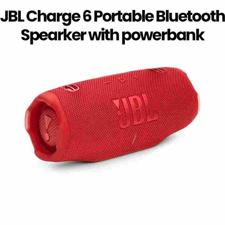 JBL Charge 6 Red | Portable Waterproof & Drop-Proof Bluetooth Speaker with Powerbank | Qatar