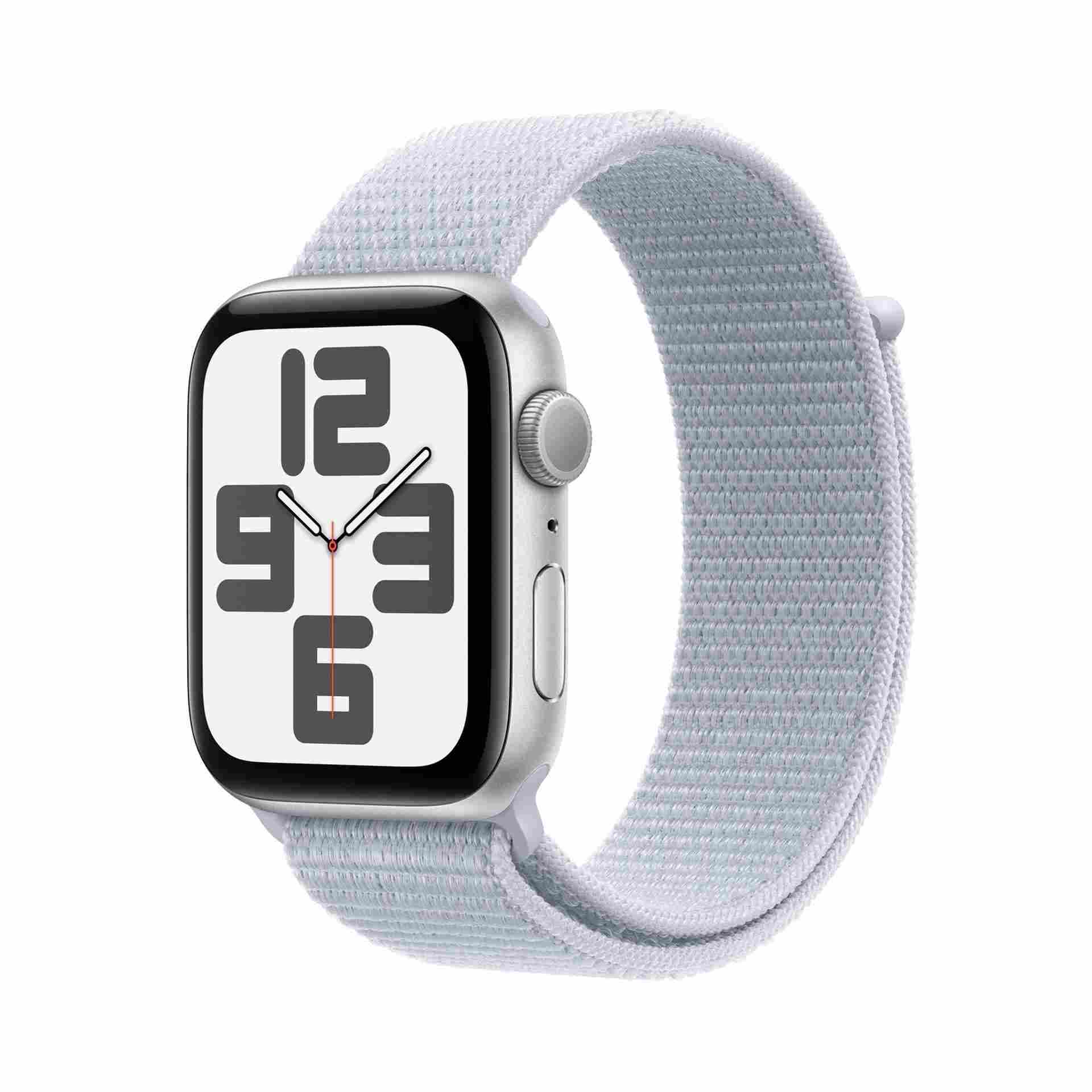 Apple Watch SE (2nd Gen) 44mm Silver Aluminium with Blue Sport Loop (GPS) | Qatar – MXET3QA/A