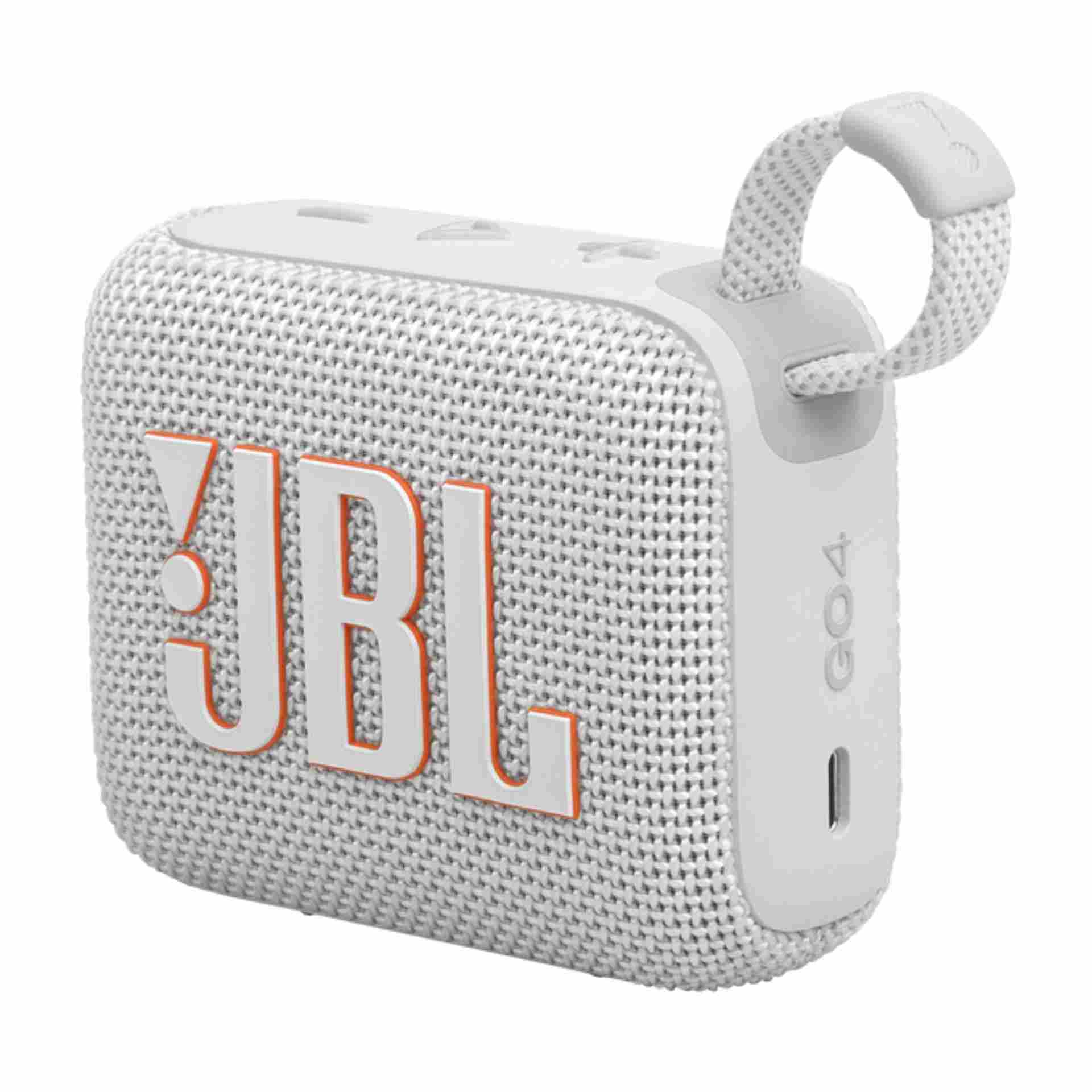 JBL Go 4 White Ultra-Portable Waterproof Bluetooth Speaker | Clean Look & Powerful Sound