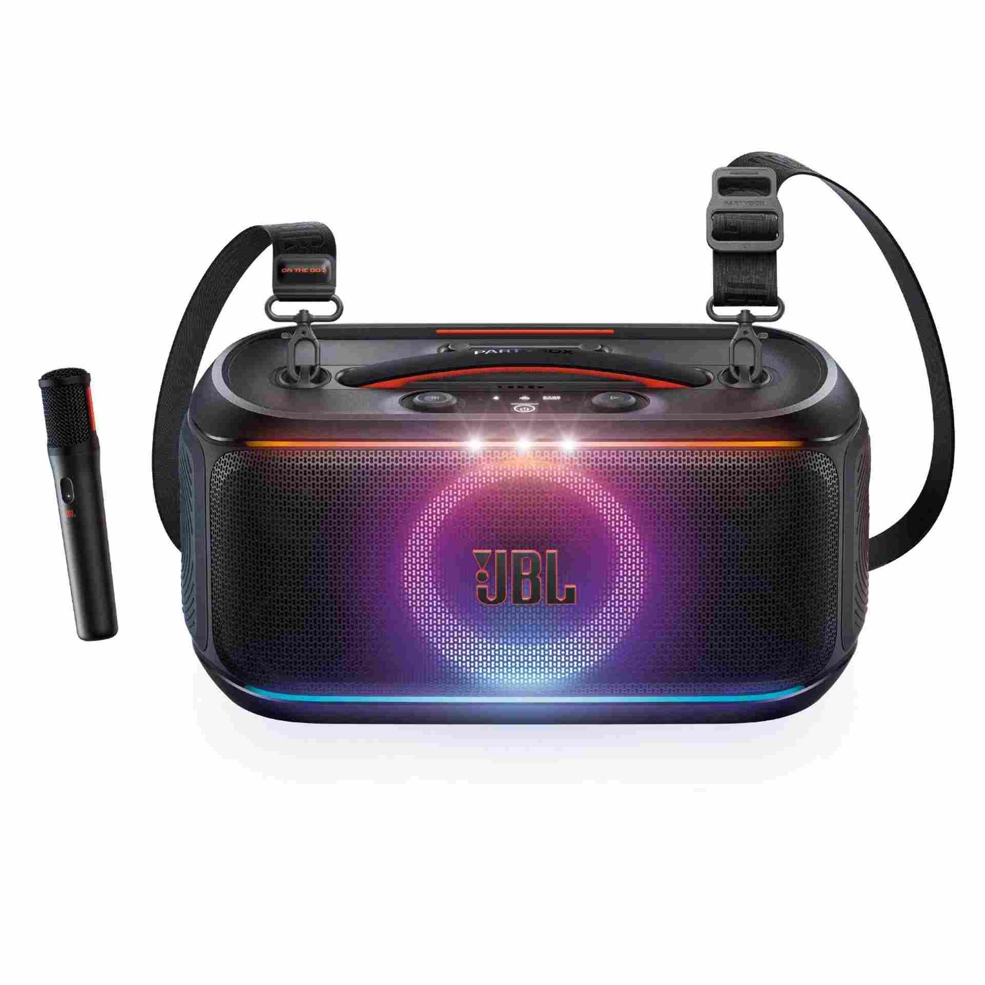 JBL PartyBox On-The-Go 2 Black Portable Party Speaker | Wireless Mic, Deep Bass & Light Effects