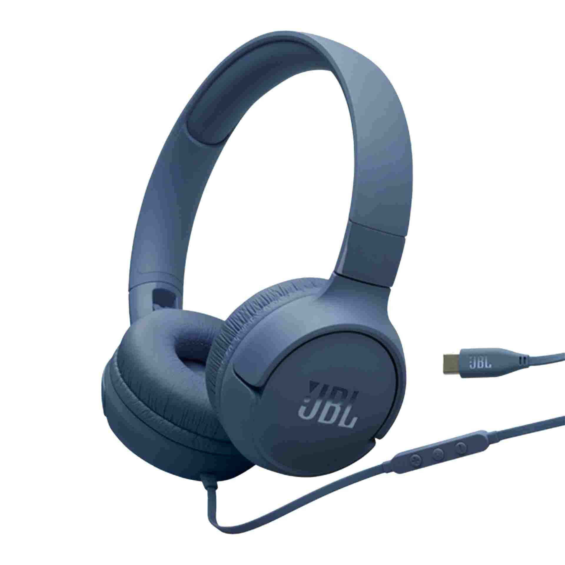 JBL T520C USB-C Blue Hi-Res Wired On-Ear Headphones with Mic | Qatar
