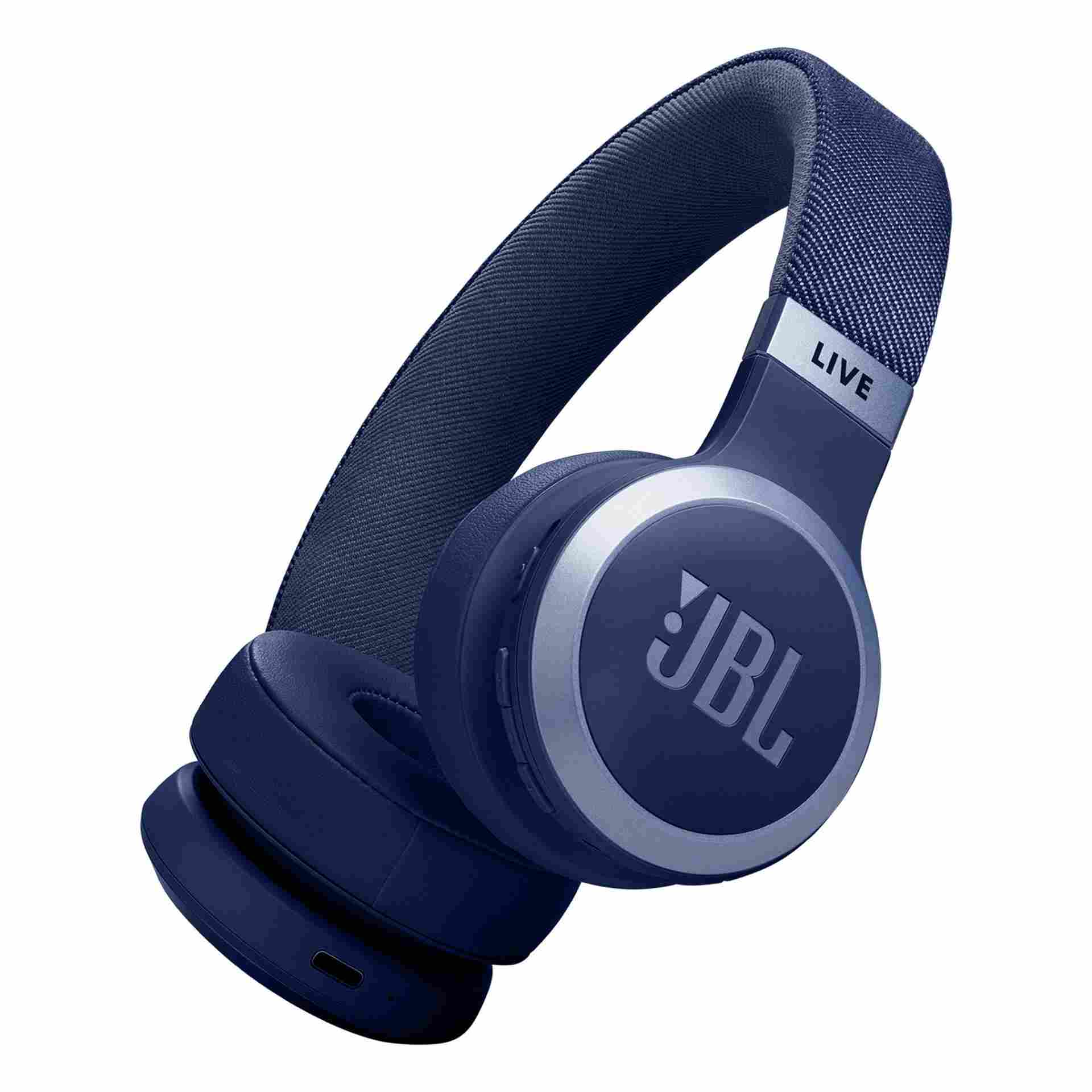 JBL Tune 670NC Blue Wireless On-Ear Headphones with Adaptive Noise Cancelling & Pure Bass