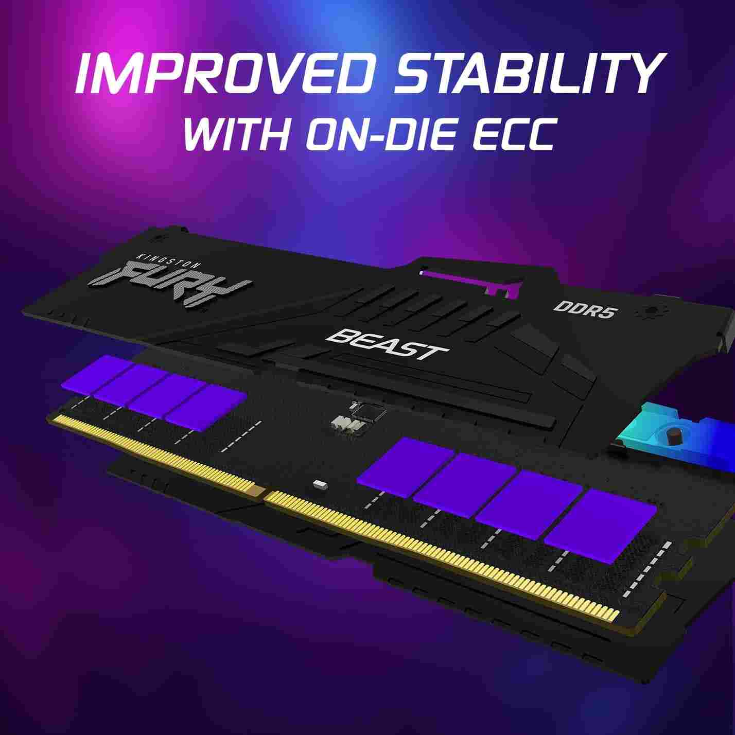 Kingston FURY Beast Black RGB EXPO DDR5 64GB (2x32GB) 6400MHz Desktop Memory