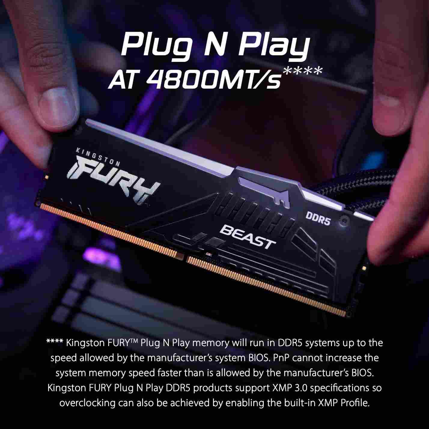 Kingston FURY Beast Black RGB EXPO DDR5 64GB (2x32GB) 6400MHz Desktop Memory