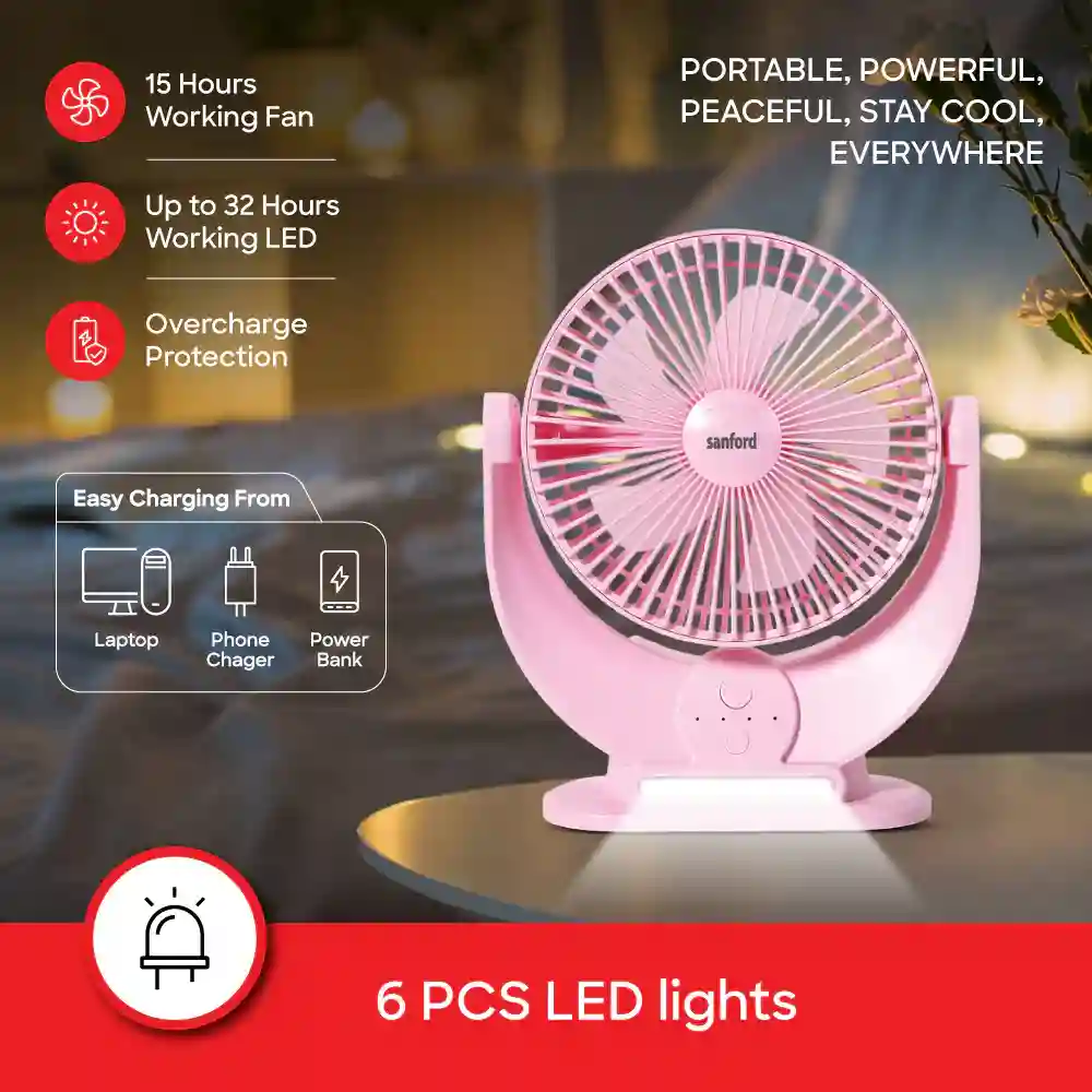 Sanford Rechargeable Mini Fan SF6669MFN