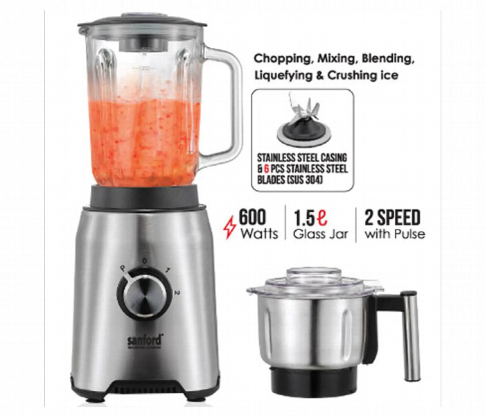 Sanford 2 in 1 Blender 600 Watts 1.5 Litre SF6813BR BS