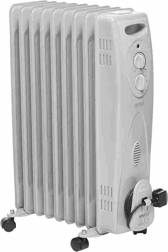 Sanford Oil Heater 9 Fins 2000 Watts SF1205OH BS – Silent Room Heater with Adjustable Thermostat