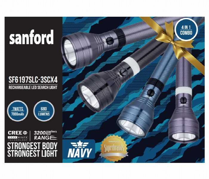 Sanford Rechargeable LED Search Light Combo 4 in 1 (3SC+3SC+3SC+3SC) SF6197SLC BS
