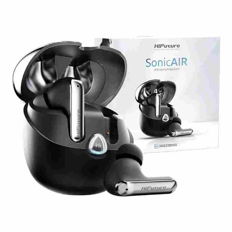 Sonic Air True Wireless Ear Pods Bluetooth 5.3 with Noise Reduction – Black