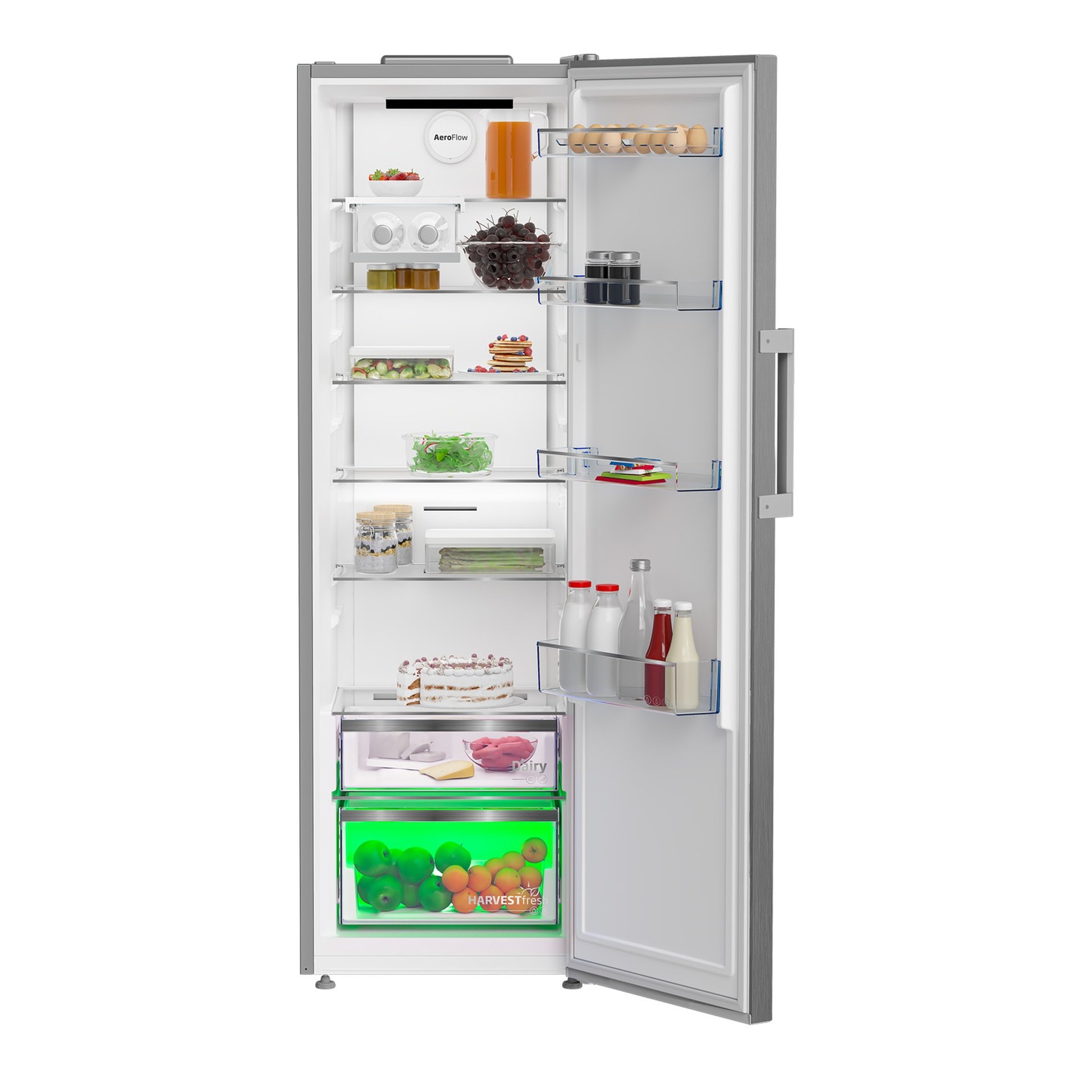 Beko Upright Freezer 447L Titanium Inox RLNE500X