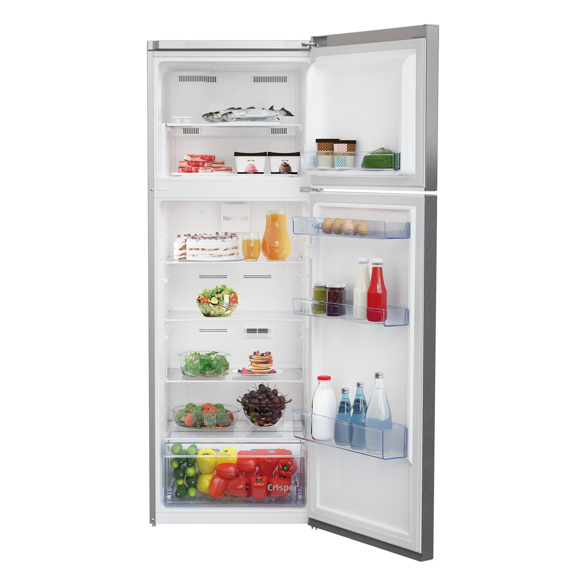 Beko Double Door Refrigerator RDNE350K30XBN 350 L Brushed Silver