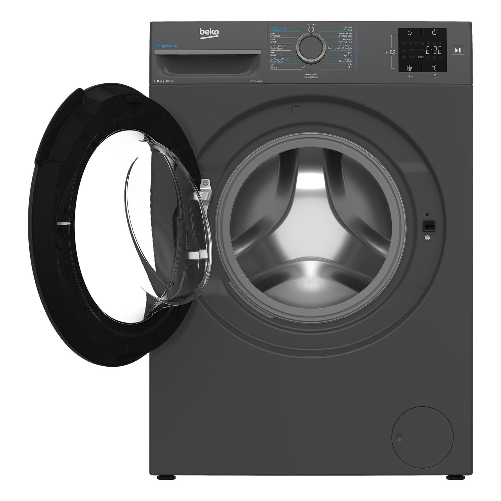 Beko Front Load Washing Machine WTV1014UNXA 10 kg 1400 RPM Anthracite