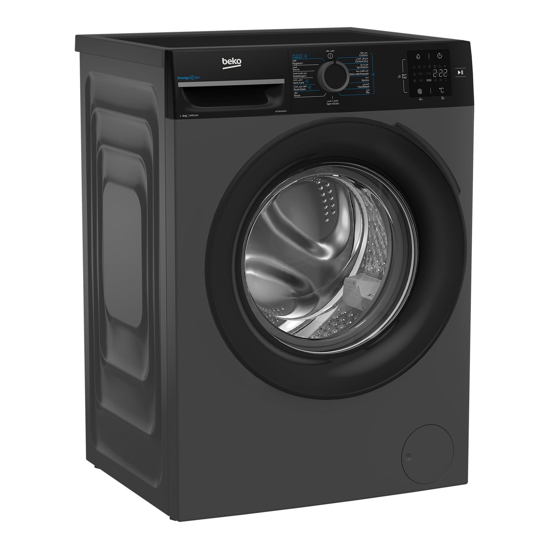 Beko Front Load Washing Machine WTV814UNXA 8 kg 1400 RPM Anthracite
