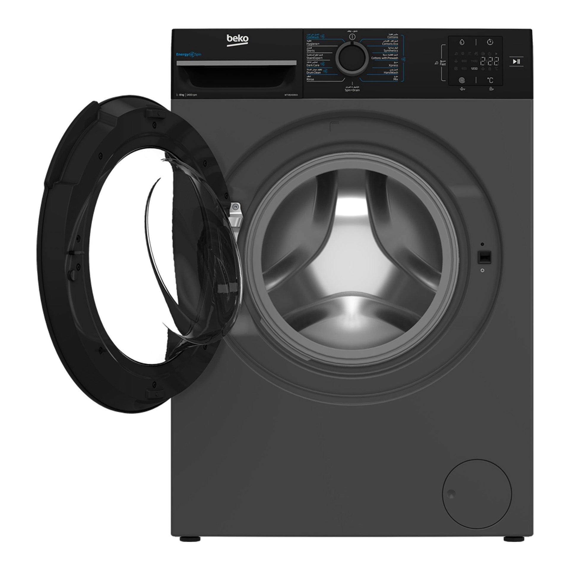 Beko Front Load Washing Machine WTV814UNXA 8 kg 1400 RPM Anthracite