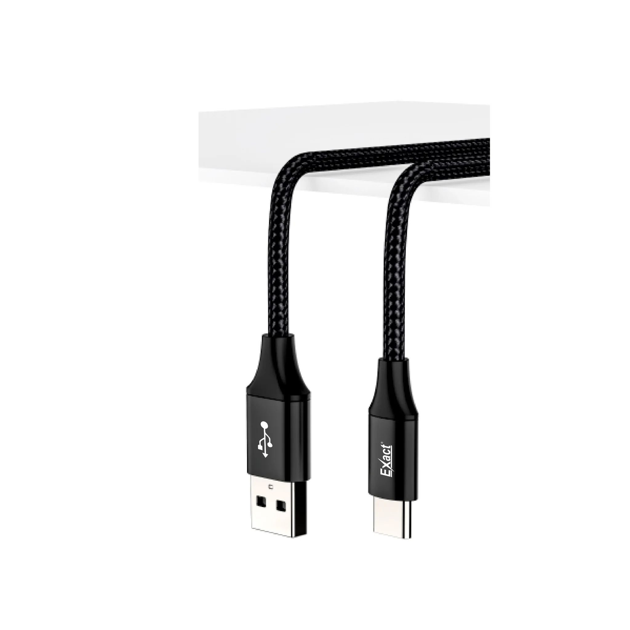EXACT USB A TO C BRAIDED CABLE 1M – Fast Charging & Data Cable | EX1107