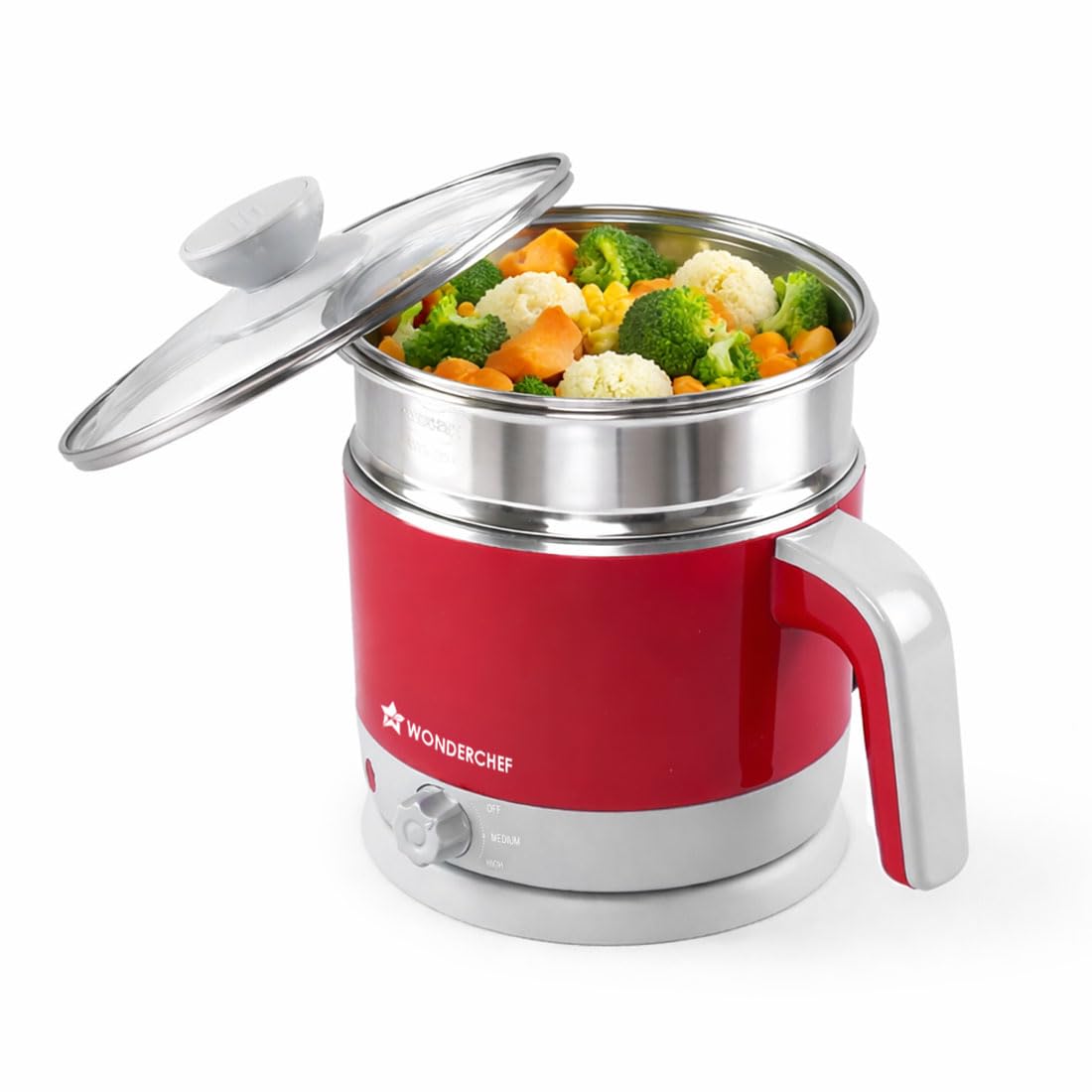 WONDERCHEF Multicook Kettle 1.2L 1000W Red 63153696