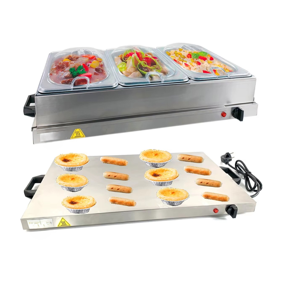 Aveva AV-DFW-3P Electric Food Warmer with 3 Pans – Silver