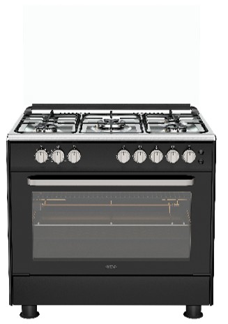 AVEVA AV-KFGO9060BLK 90×60 Gas Cooker 5 Burners Black