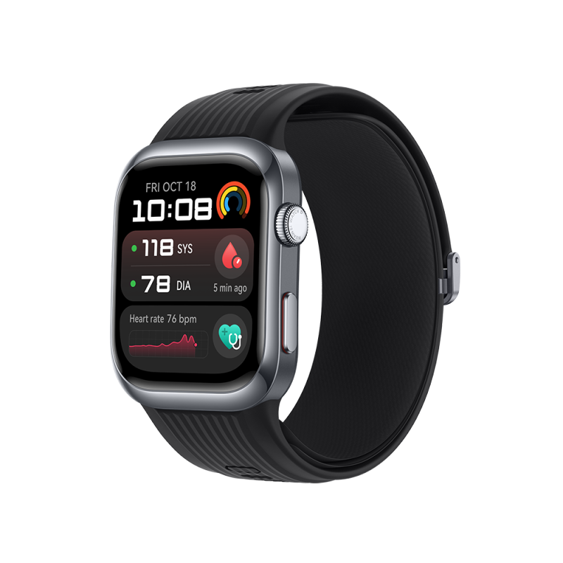 Huawei Watch D2 Black Aluminum Alloy Case Black Fluoroelastomer Strap (Non-Medical)