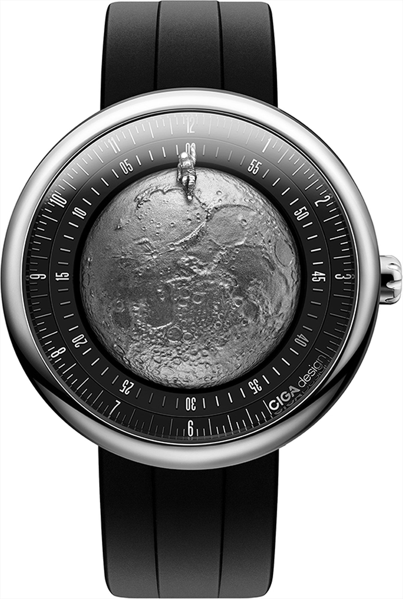 CIGA Design Automatic Watch 46mm Titanium Silver 3D Textured Dial Sapphire 41 Hour Power Reserve U055-TIGR-6B