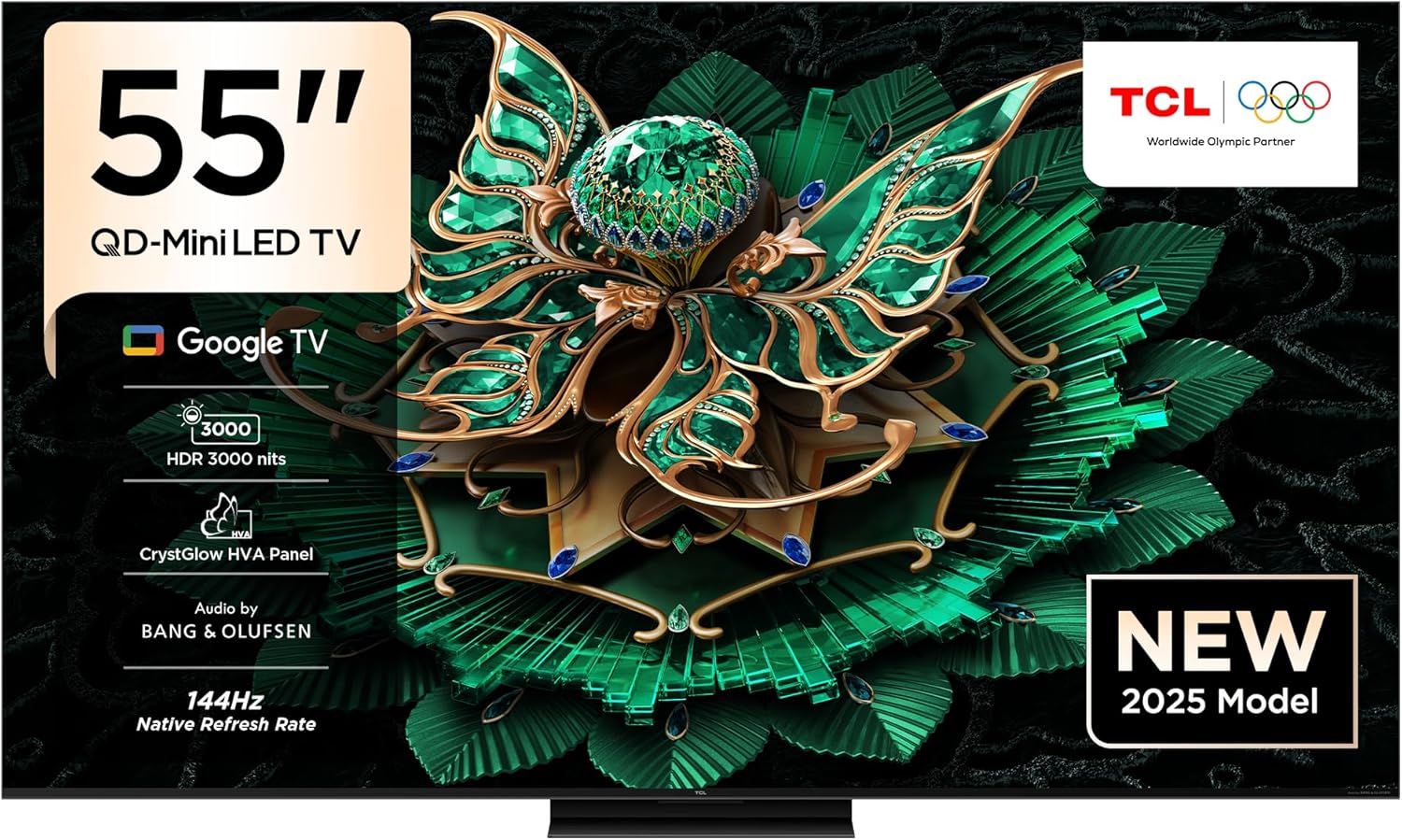 TCL 55" QD-Mini LED 55C7K | 4K 144Hz | Game Master | 1000+ Dimming Zones | AiPQ Processor