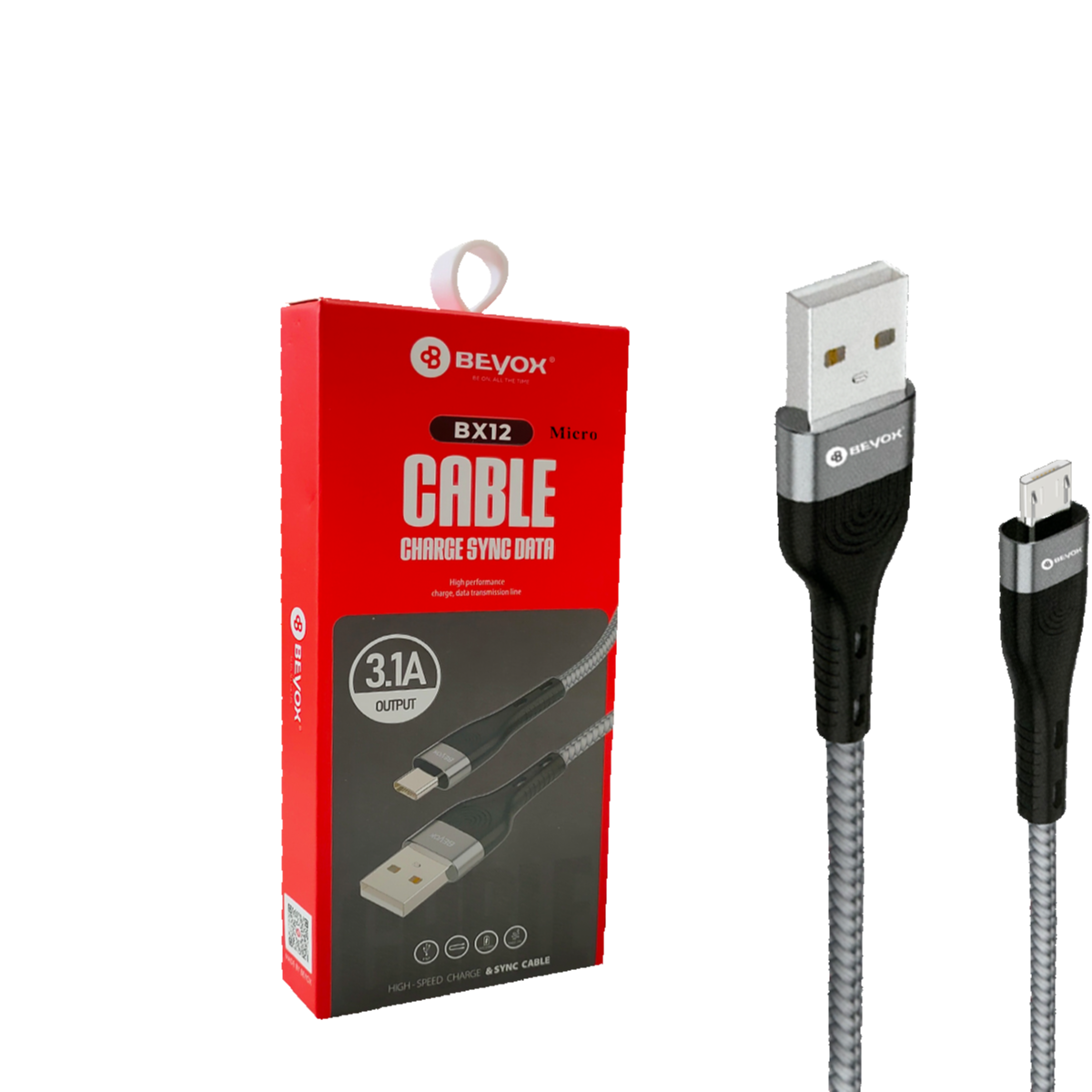 BEYOX BX-12 USB Cable Type-C 3.1A – Fast Charging & Durable 1M Tangle-Free Design
