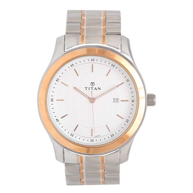 Titan Regalia Baron White Dial Analog Watch for Men 1627KM01