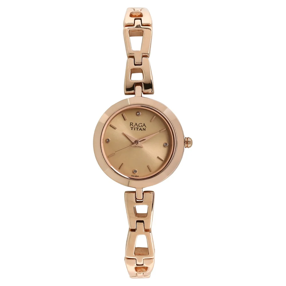 Titan Raga Beige Dial Analog Watch for Women 2540WM06