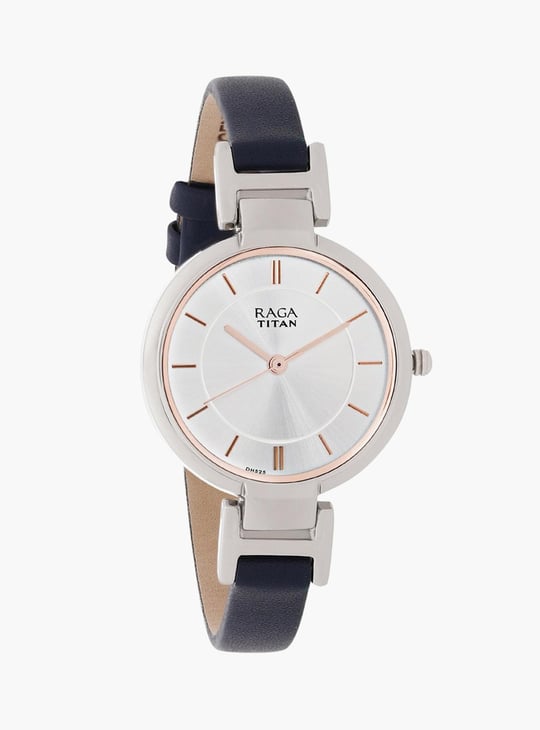 Titan Raga Viva White Dial Analog Leather Strap Watch for Women NP2608SL01