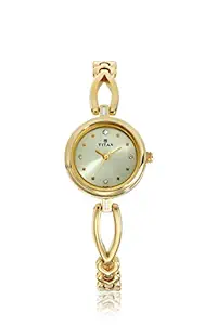 Titan Karishma Champagne Dial Analog Watch for Women 2601YM02