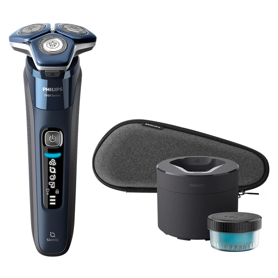 Philips Male Shaver S7885/50 with Quick Clean Pod & Pouch – Premium Wet & Dry Shaver