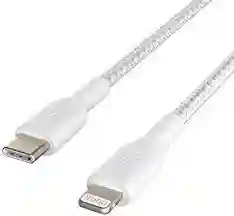 Belkin BoostCharge Lightning to USB-C Braided Cable 2M White (BL-CBL-BRD-USBC-LTG-WHT-2M / CAA004bt2MWH)
