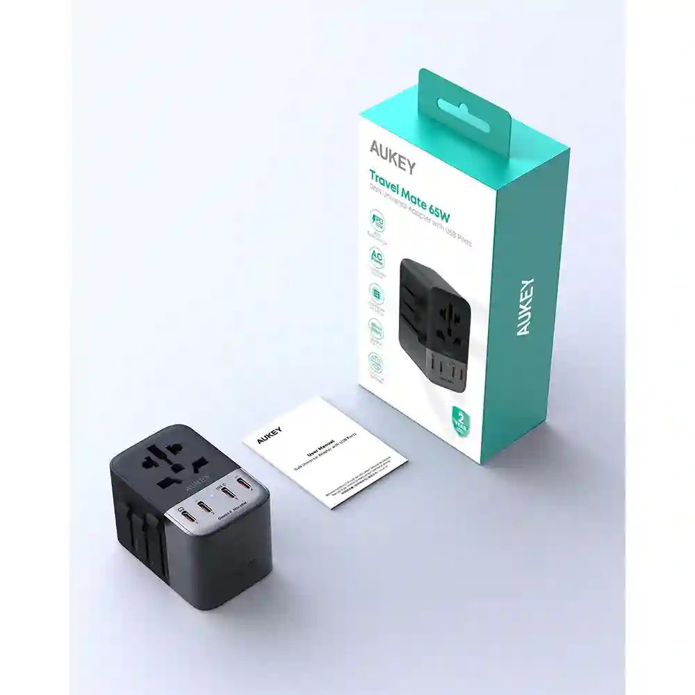 Aukey Travel Mate 65W Adapter with USB Port | Aukey Qatar
