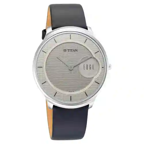 Titan Edge Baseline Grey Dial Analog Leather Strap Watch for Men | Ultra-Slim Luxury Watch