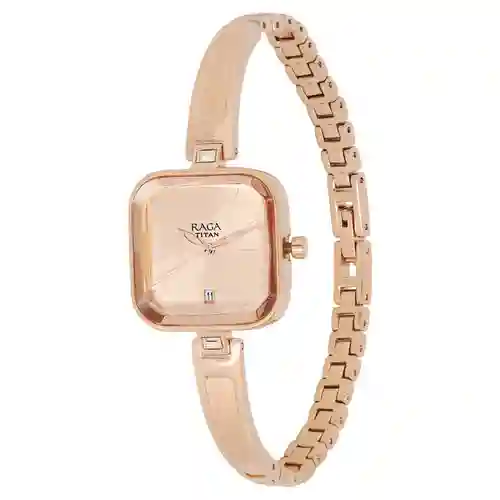Titan Raga Viva Rose Gold Dial Women Watch With Metal Strap | Elegant Women’s Fashion Watch